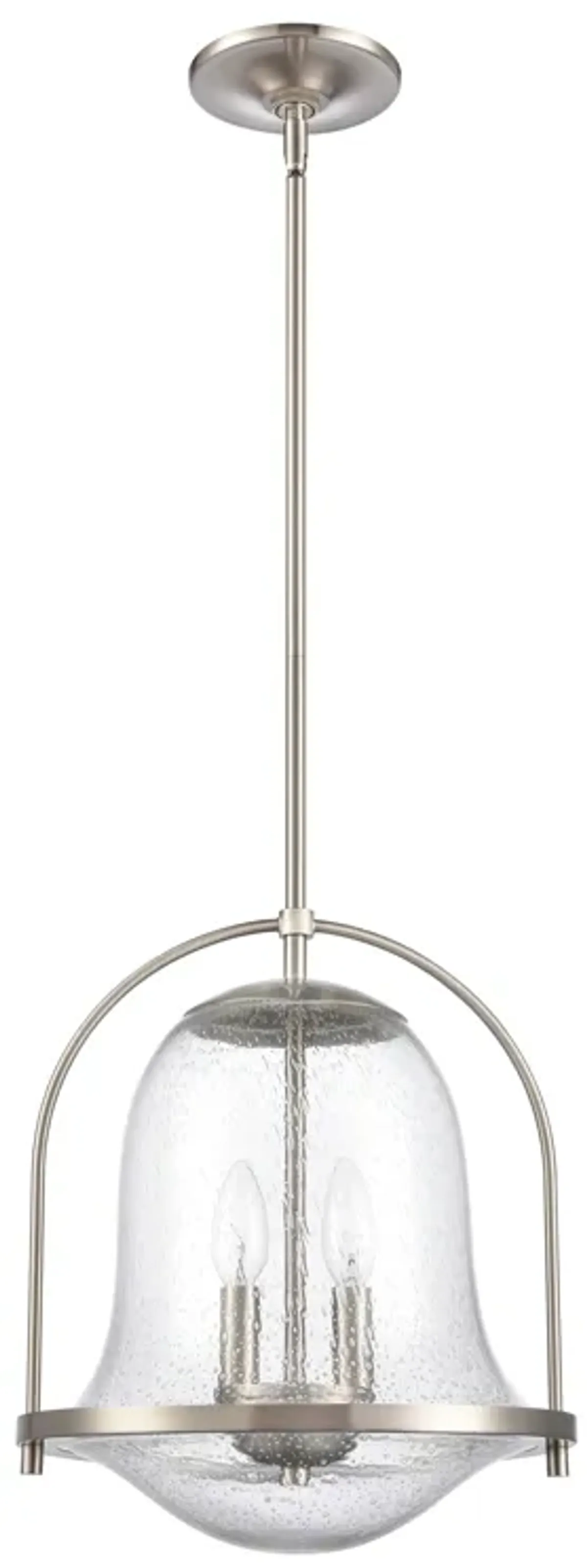 Connection 12'' Wide 2-Light Nickel Pendant