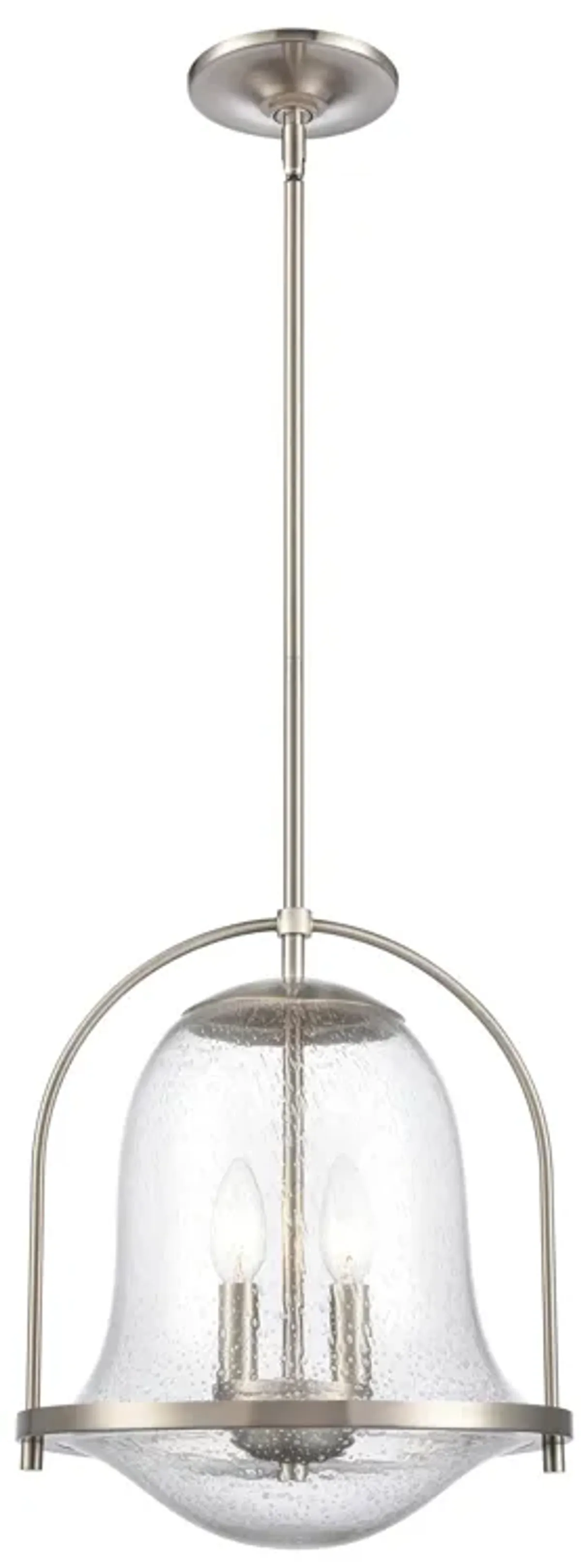 Connection 12'' Wide 2-Light Nickel Pendant