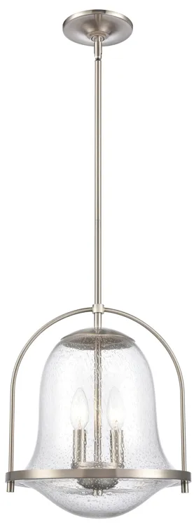 Connection 12'' Wide 2-Light Nickel Pendant