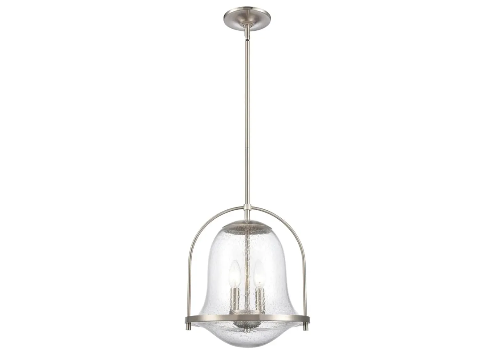 Connection 12'' Wide 2-Light Nickel Pendant