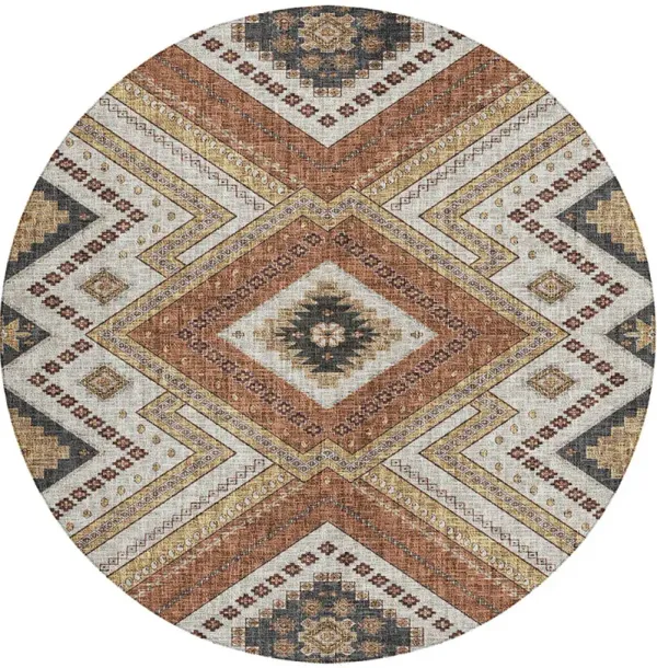Portico PO5 Copper 8' Round Rug