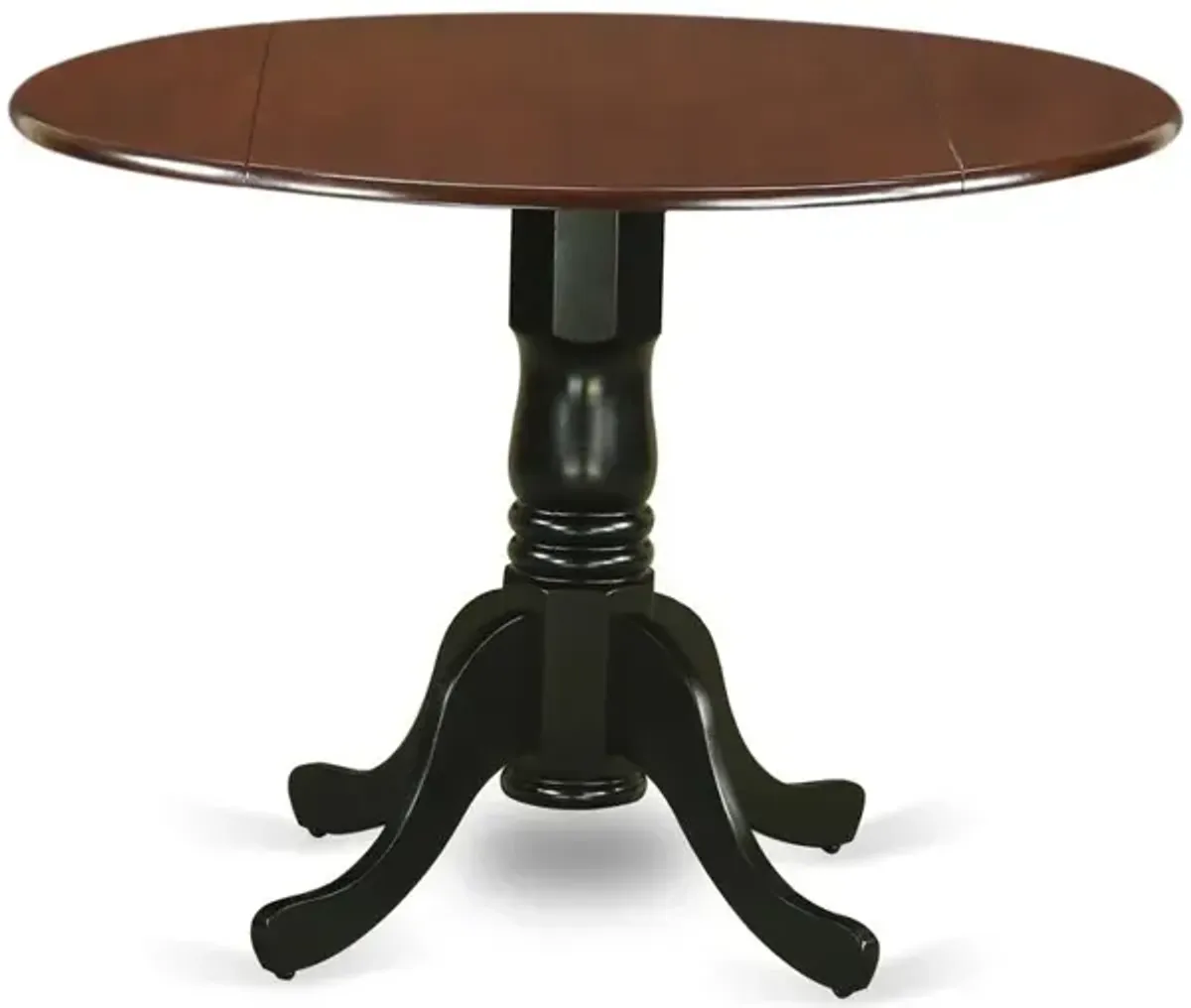 East West Furniture Dining Table Mahogany & Black, DLT-MBK-TP