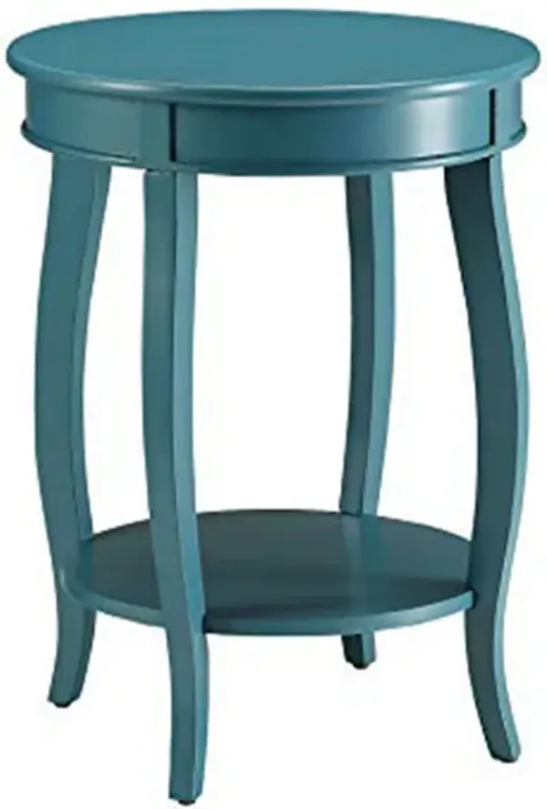 Affiable Side Table, Teal Blue-Benzara