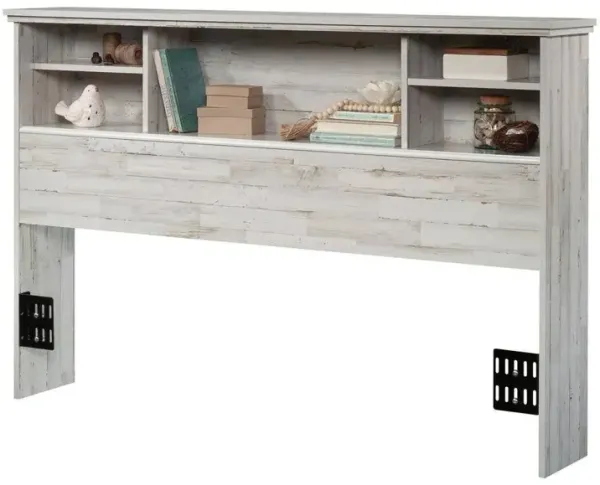 Farmhouse Bookcase Headboard with Storage Shelves