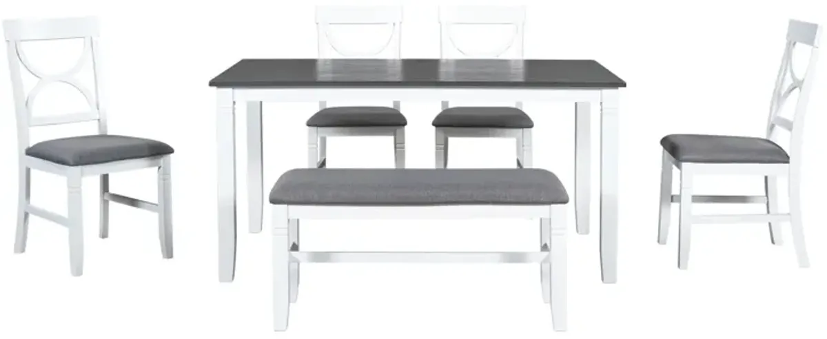 Merax  6-Piece Solid Wood Dining Table Set