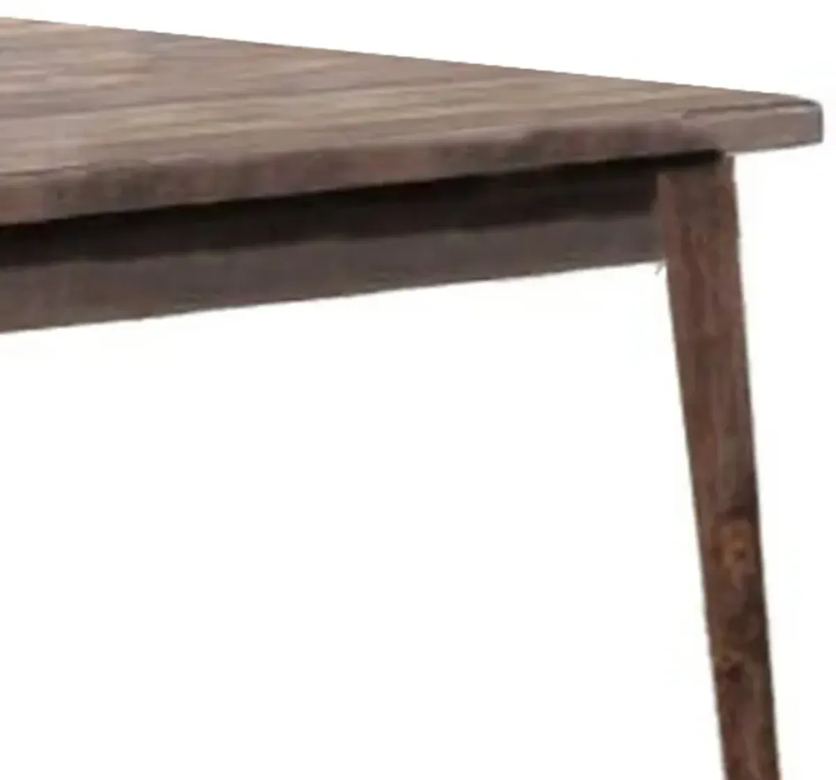 Lee 59 Inch Rectangular Dining Table, Tapered Legs, Modern Brown Grain Wood-Benzara