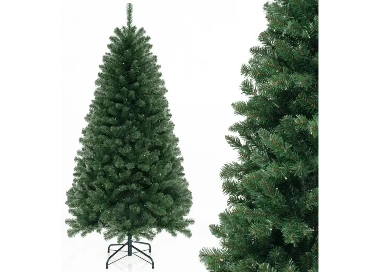 Hivvago 6/7/8 FT Artificial Christmas Tree with 568/830/1182 Branch Tips and 200/250/400 Warm White LED Lights