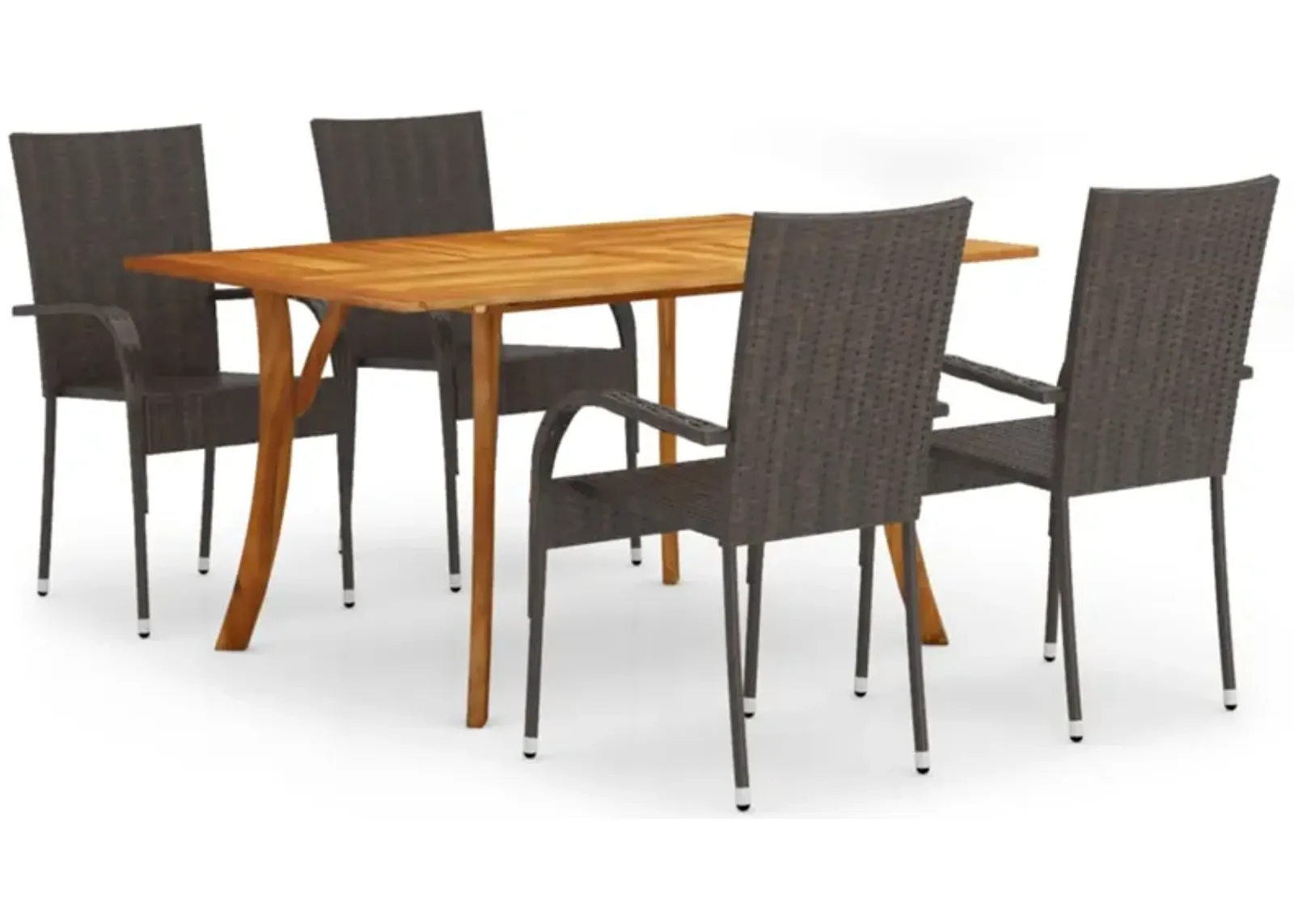 vidaXL 5 Piece Garden Dining Set Brown