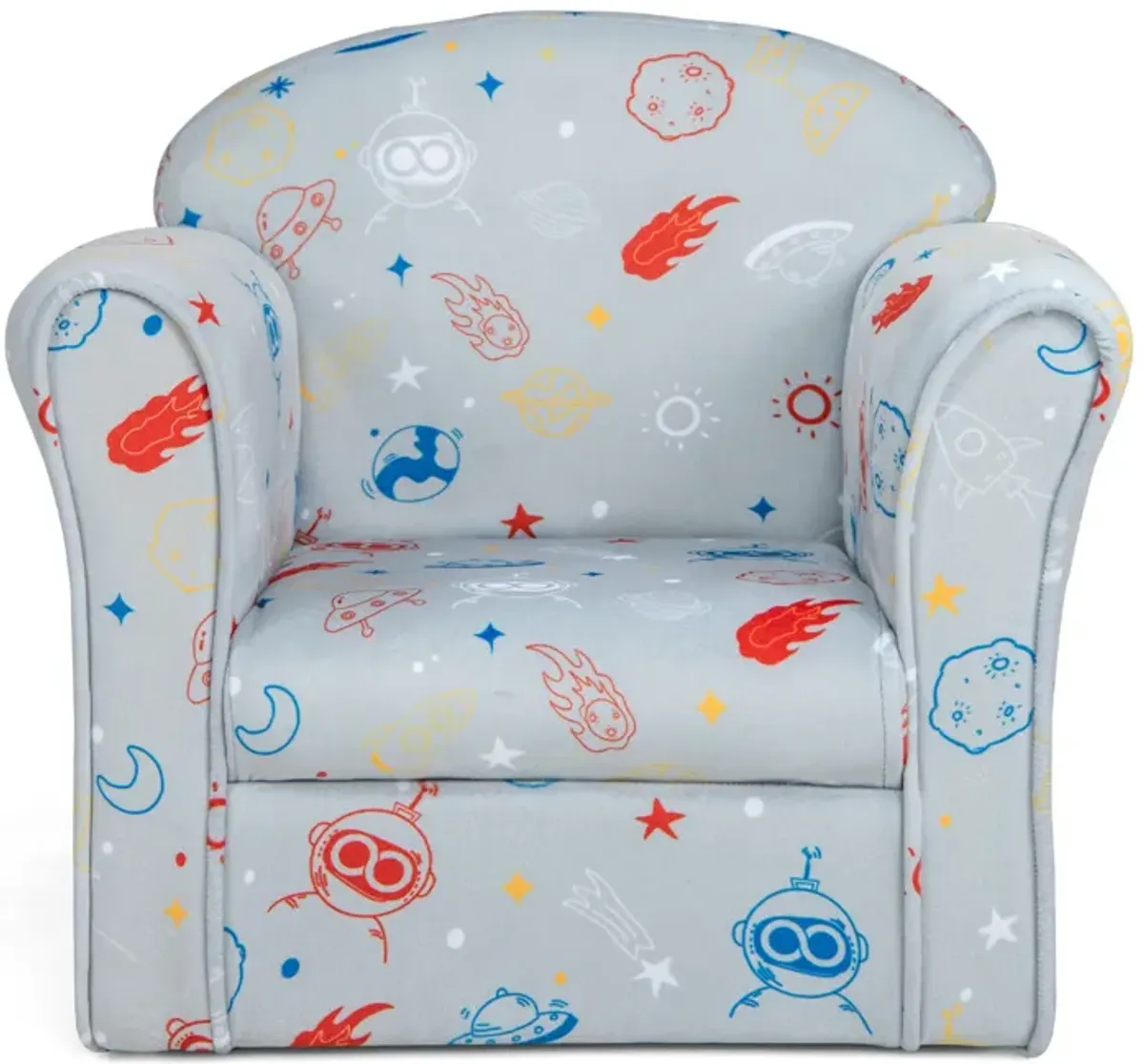 Toddler Upholstered Armchair with Solid Wooden Frame and High-density Sponge Filling