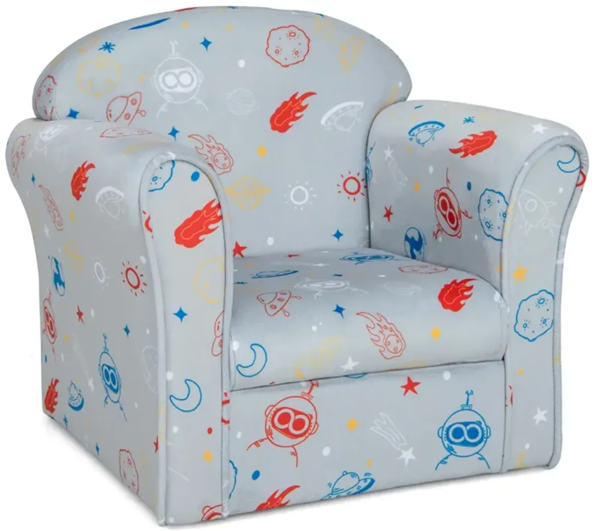 Toddler Upholstered Armchair with Solid Wooden Frame and High-density Sponge Filling