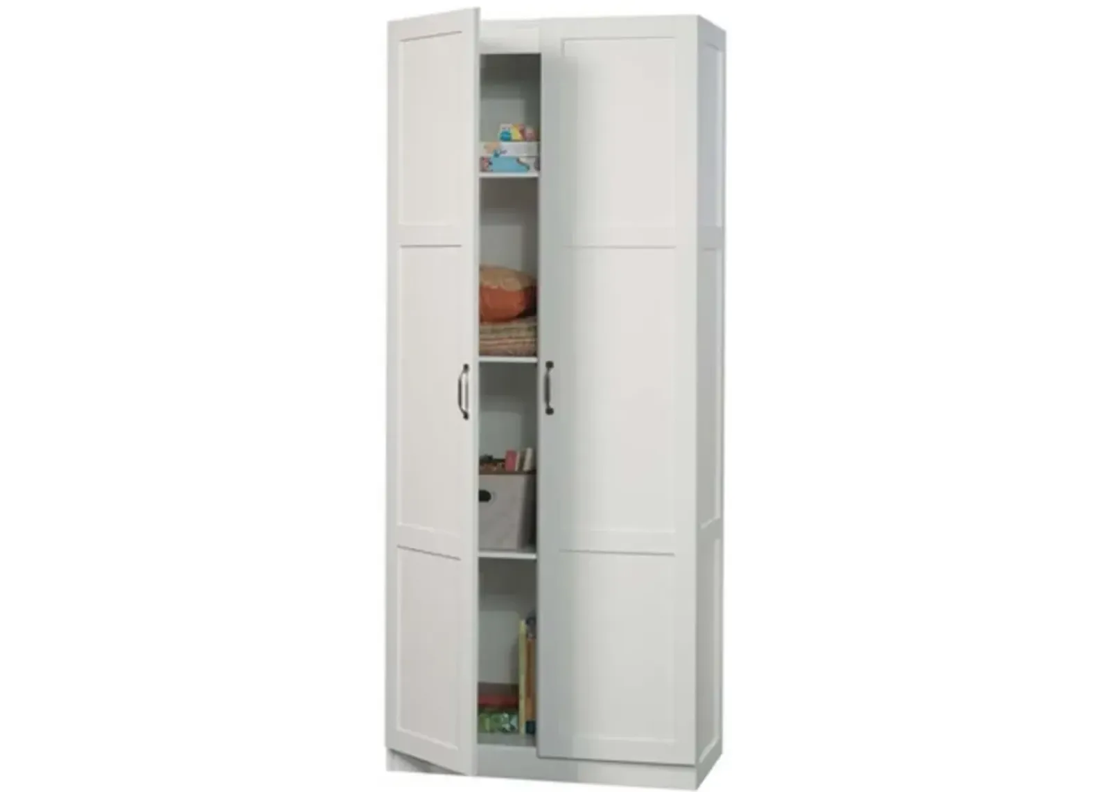 Hivvago White Wardrobe Storage Cabinet with 4 Shelves and Panel Doors