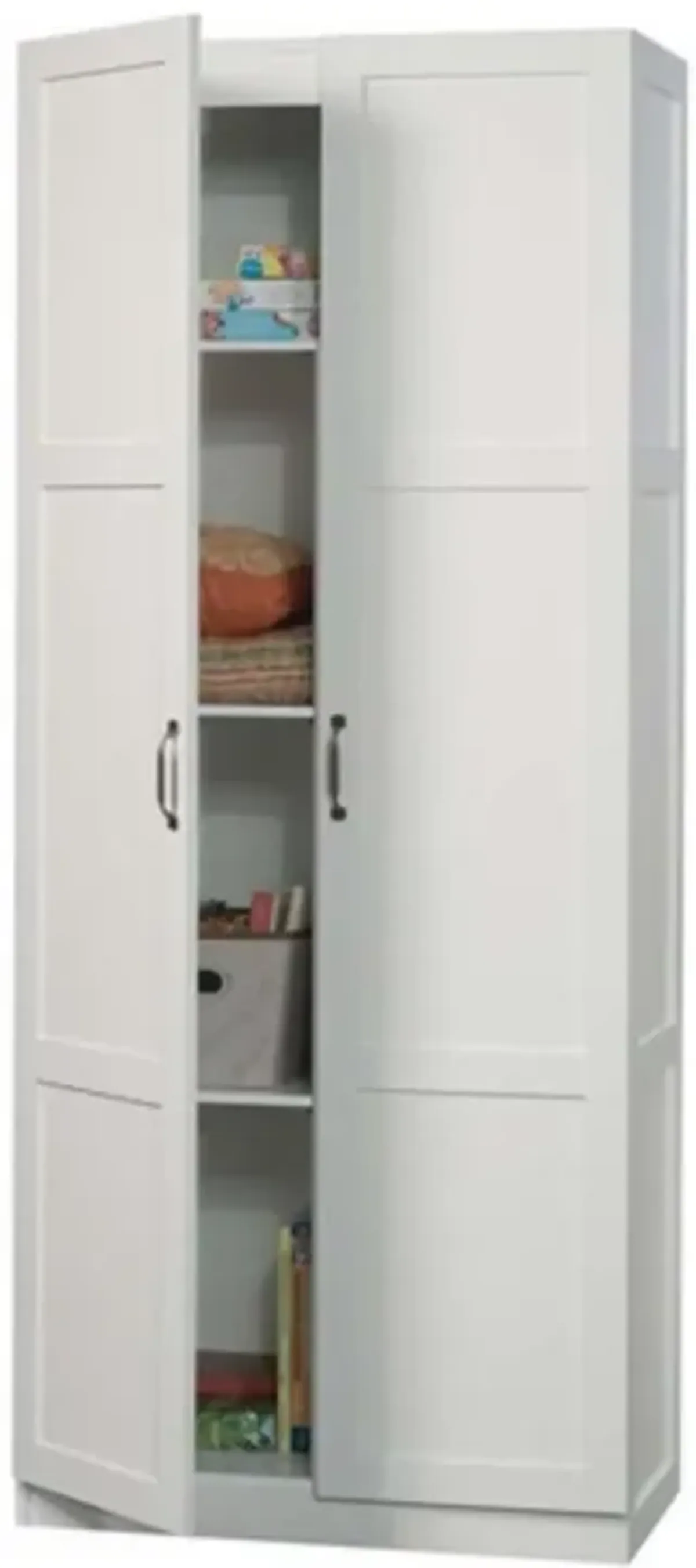 Hivvago White Wardrobe Storage Cabinet with 4 Shelves and Panel Doors