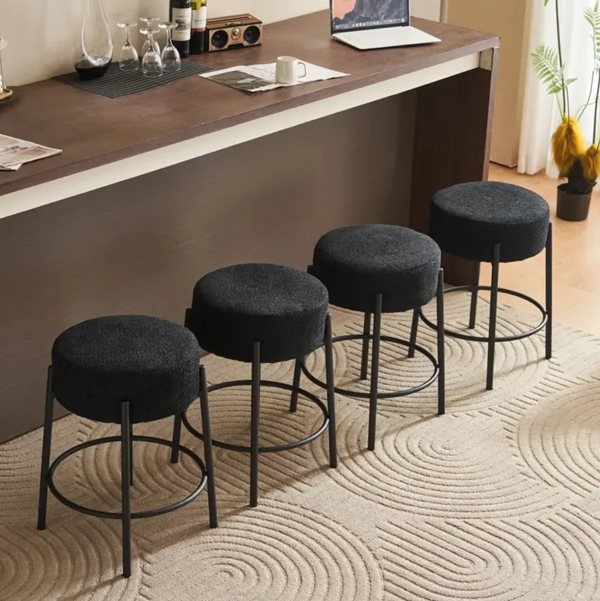 24" Tall Round Bar Stools - Set of 2