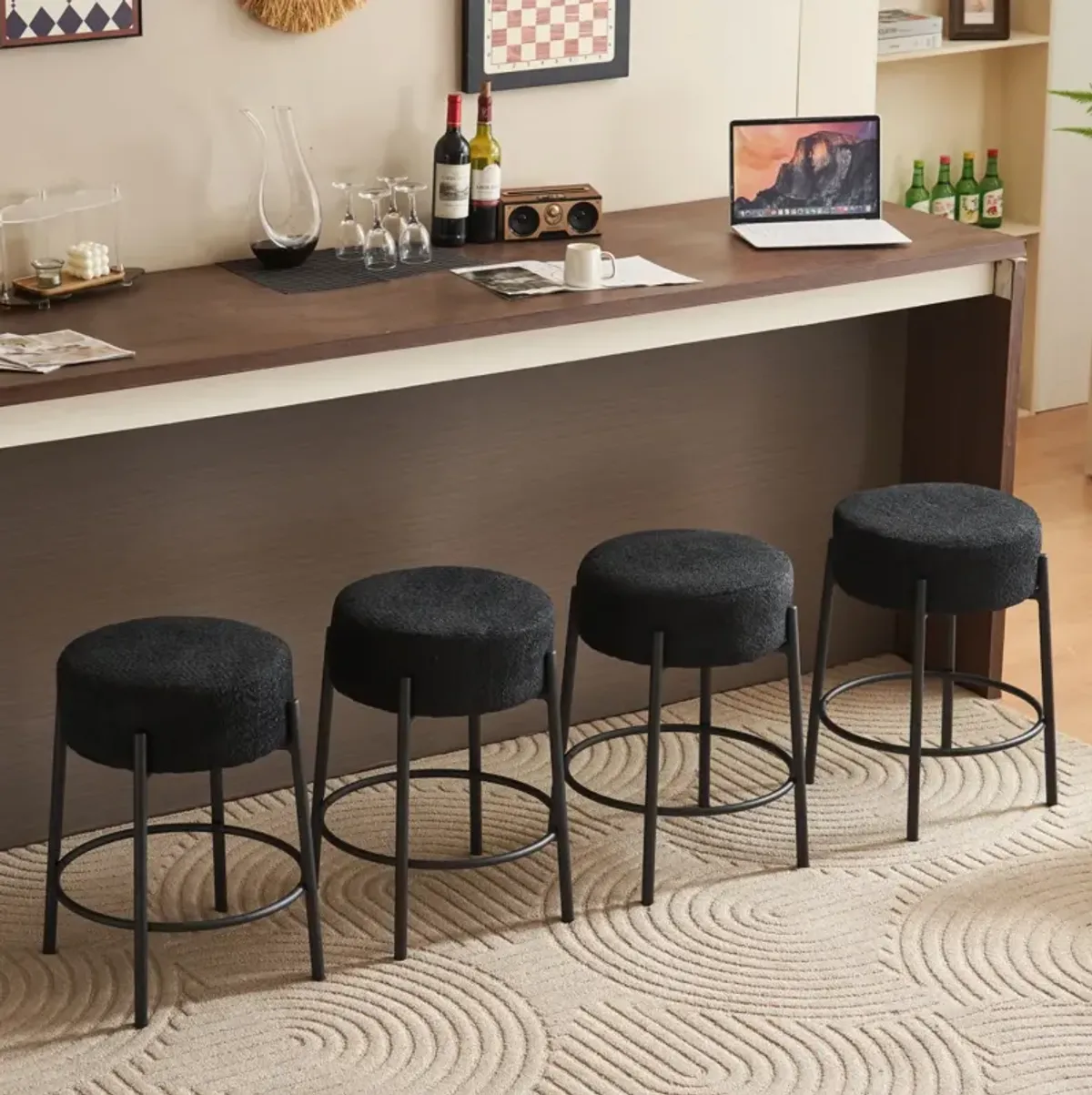 24" Tall Round Bar Stools - Set of 2