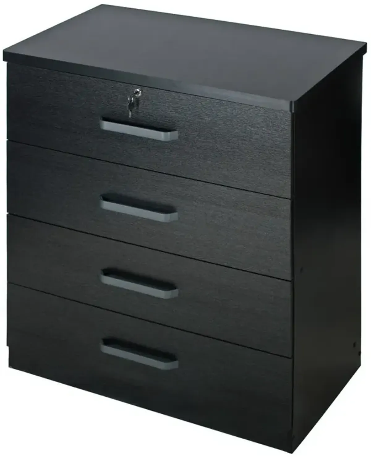 Better Home Products Liz Super Jumbo 4 Drawer Storage Chest Dresser in Black