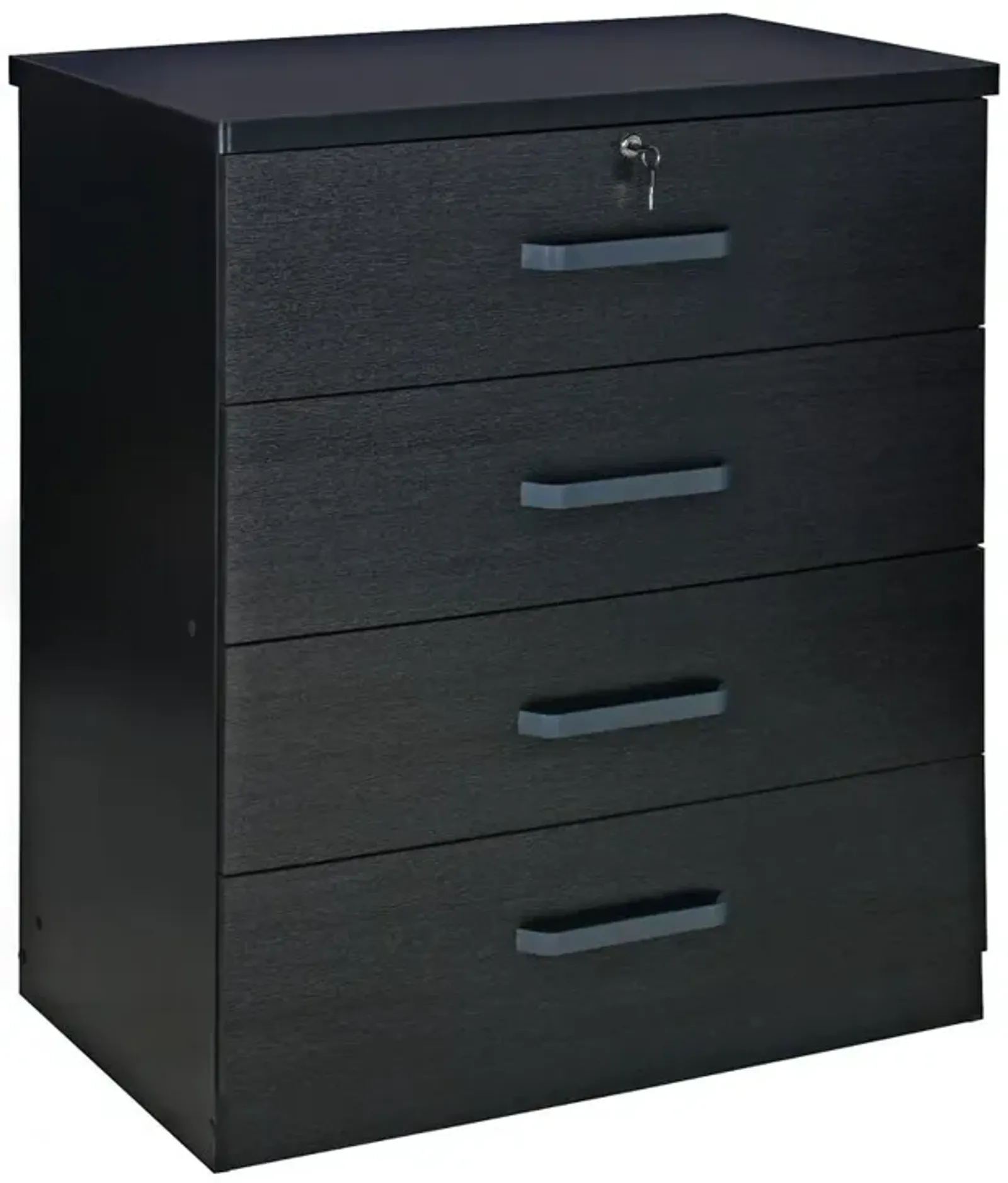 Better Home Products Liz Super Jumbo 4 Drawer Storage Chest Dresser in Black