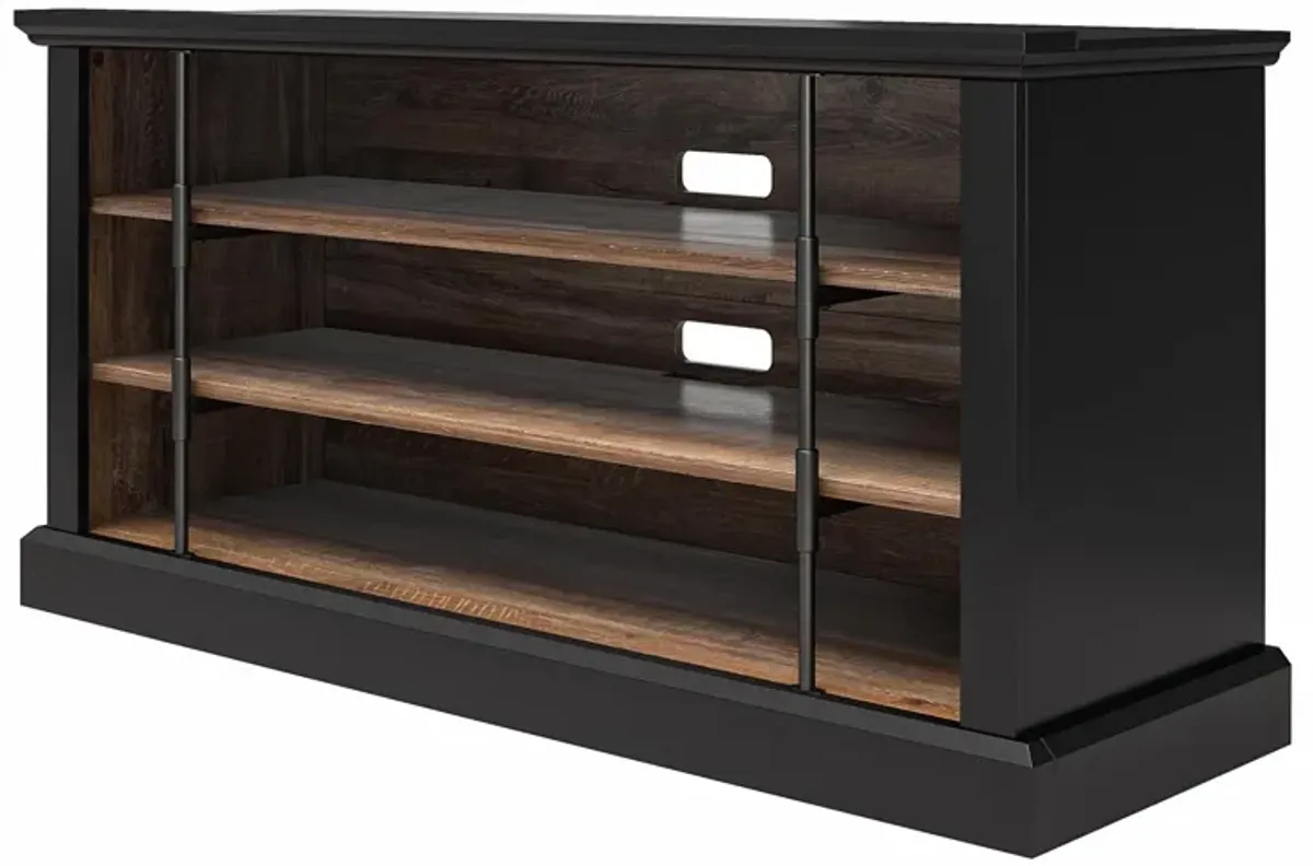 Hoffman Rustic TV Stand for TVs up to 50", Black and Walnut