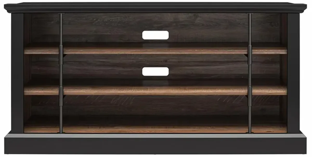 Hoffman Rustic TV Stand for TVs up to 50", Black and Walnut