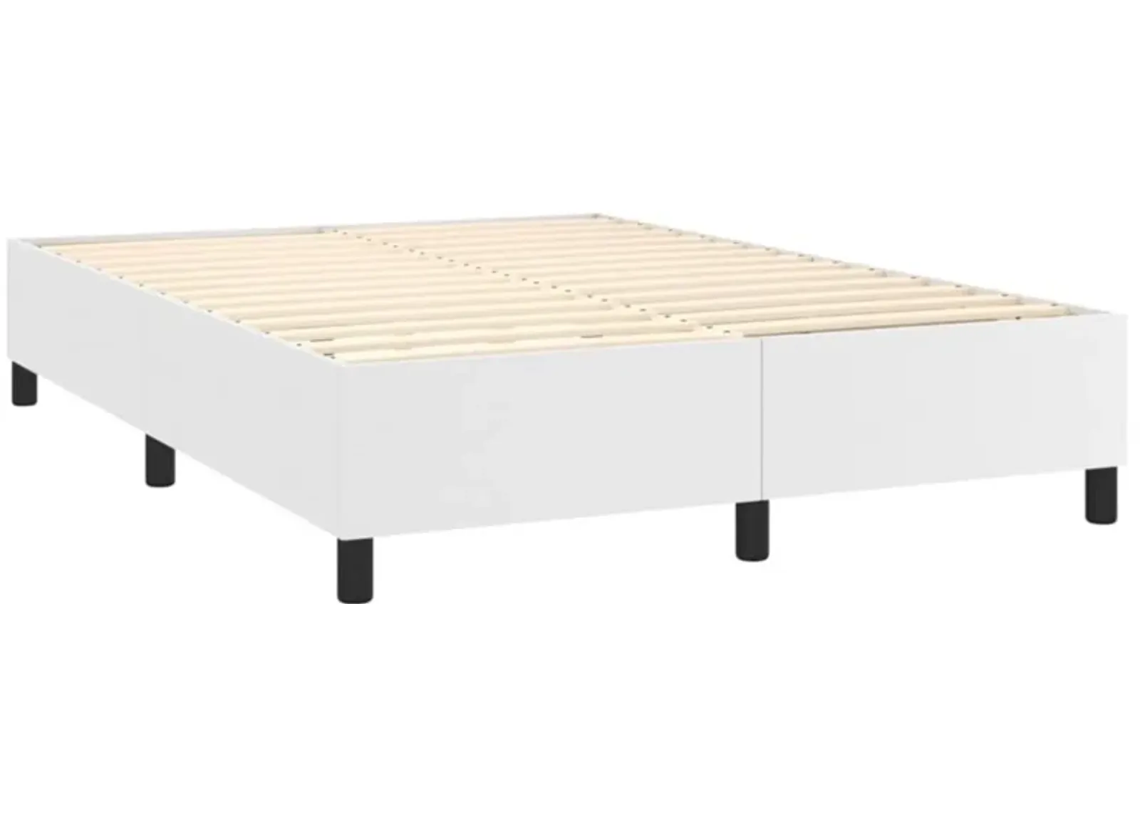 vidaXL Box Spring Bed Frame White 53.9"x74.8" Full Faux Leather