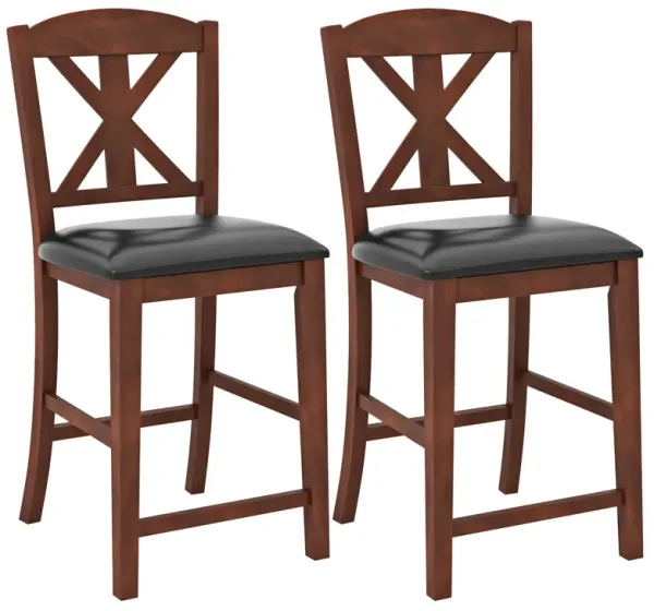 Upholstered Dining Chair with Hollowed High Backrest Set of 2