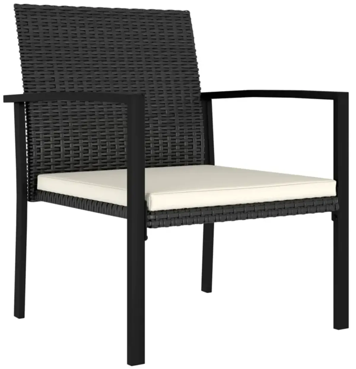 vidaXL Garden Dining Chairs 4 pcs Poly Rattan Black