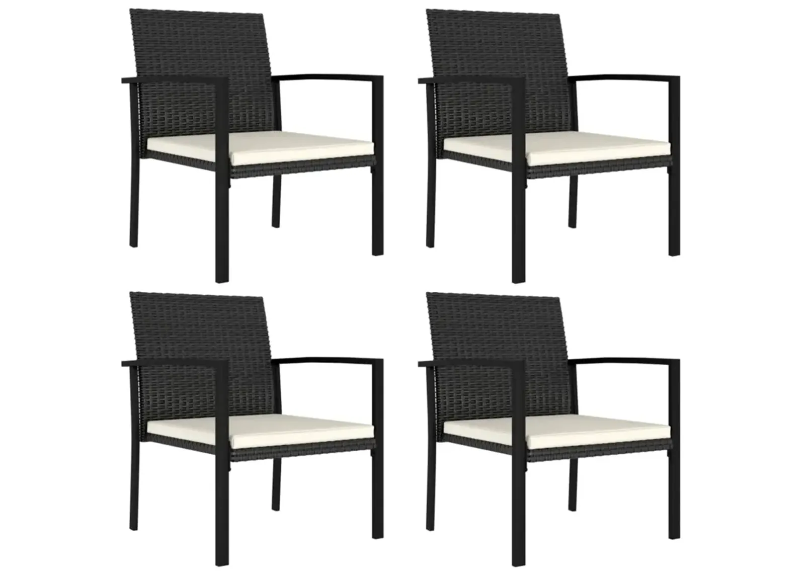 vidaXL Garden Dining Chairs 4 pcs Poly Rattan Black