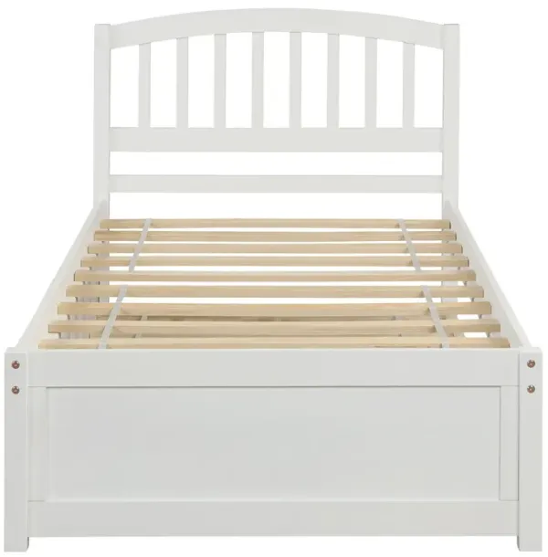 Whisen Elegant Design Twin size Platform Bed with Trundle - Gray