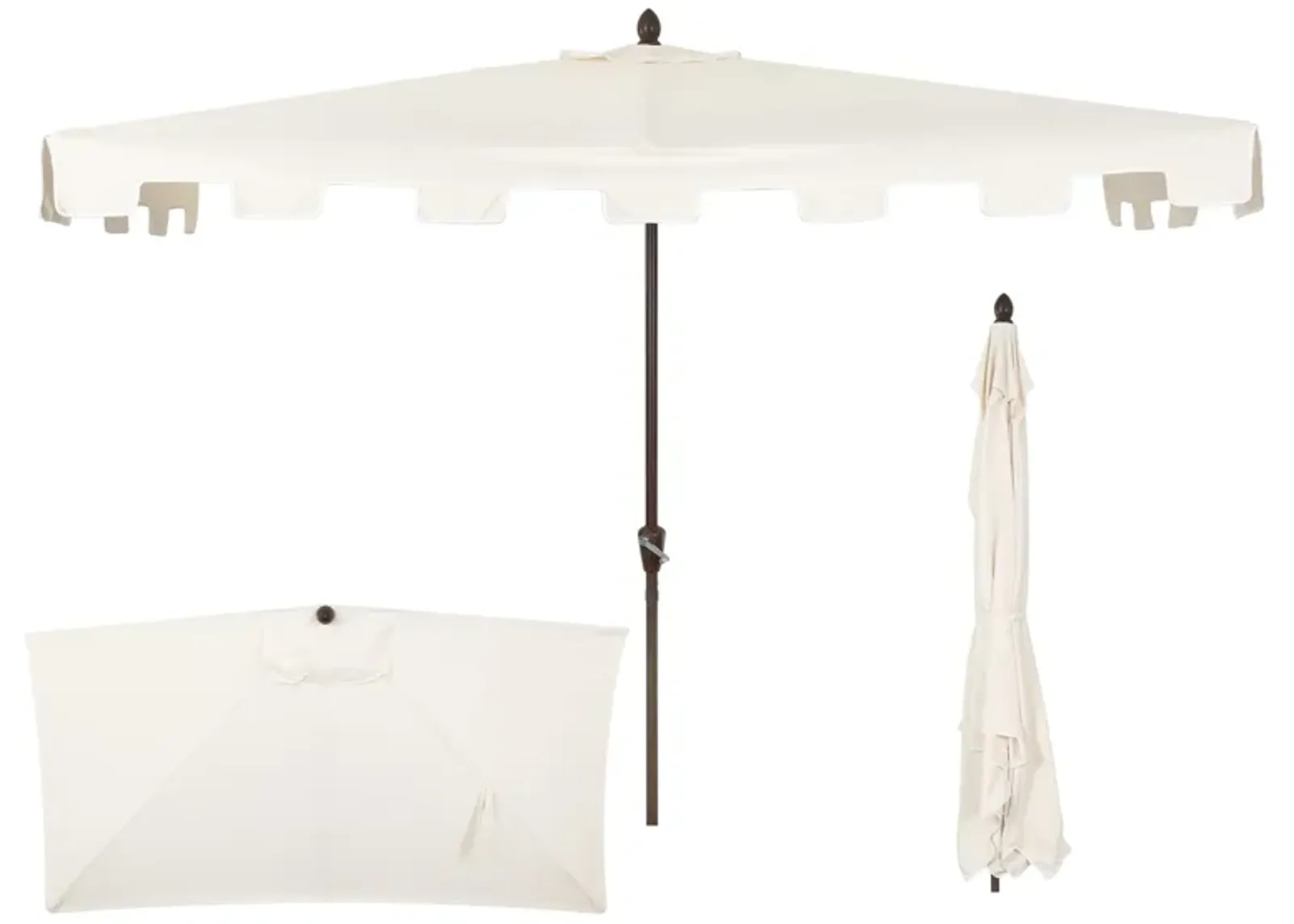 Sidney Classic MidCentury Rectangular Half Market Patio Umbrella with Crank, Wind Vent and UV Protection