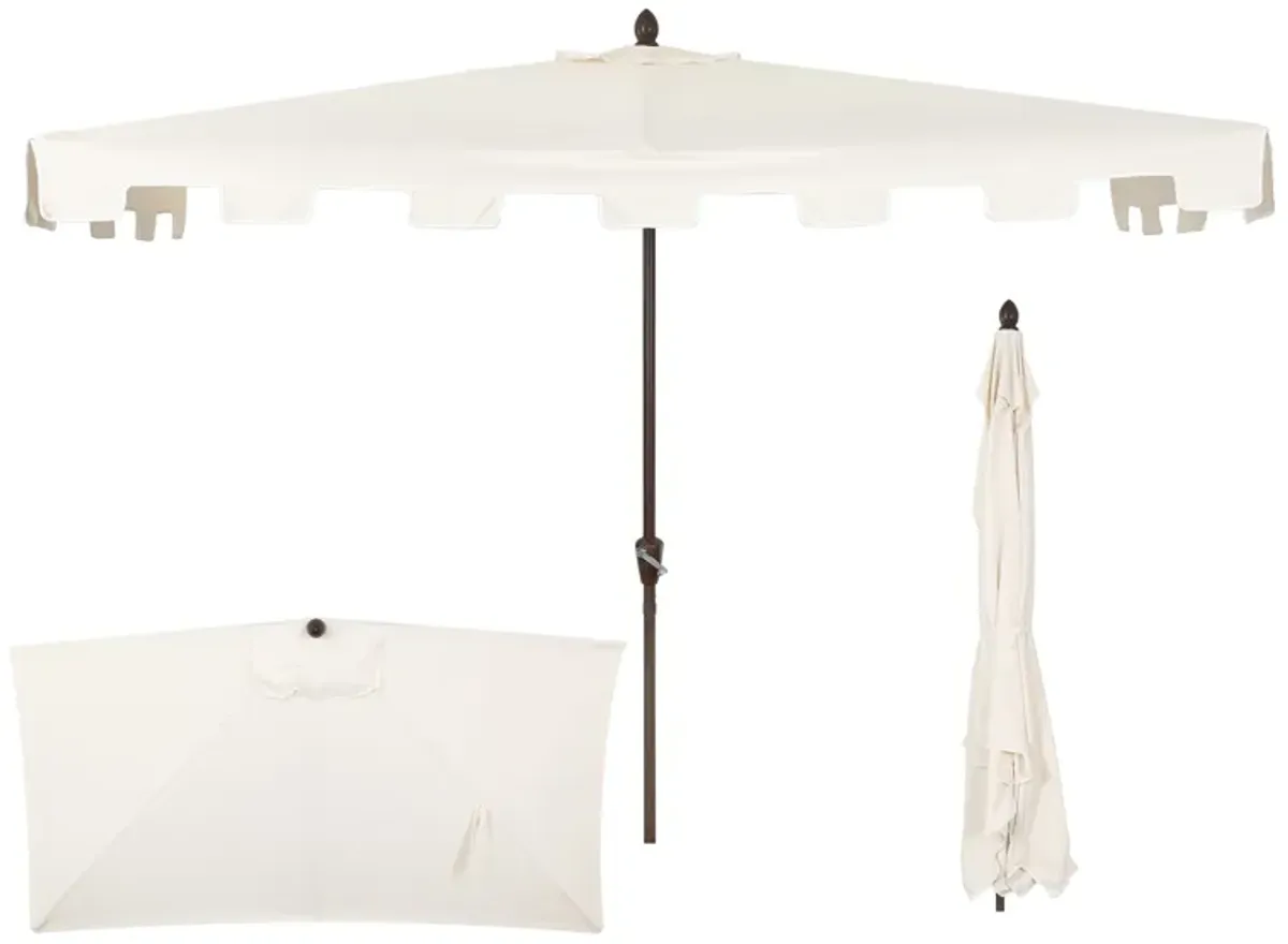 Sidney Classic MidCentury Rectangular Half Market Patio Umbrella with Crank, Wind Vent and UV Protection