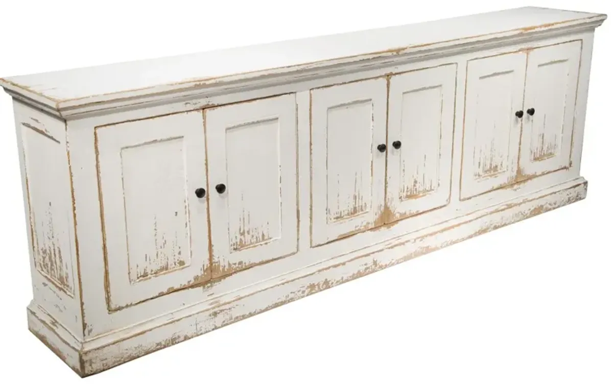 Mimi White Long 6 Door Cabinet