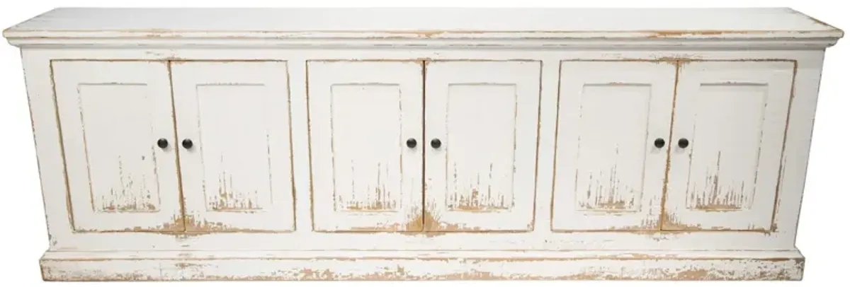 Mimi White Long 6 Door Cabinet
