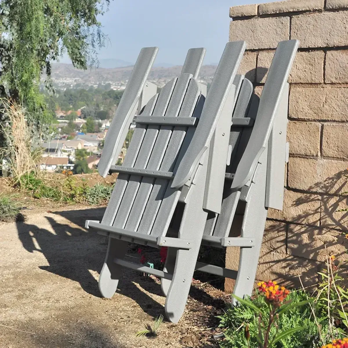 ResinTEAK Folding Adirondack Chair For Fire Pits, Patio, Porch, and Deck, New Tradition Collection