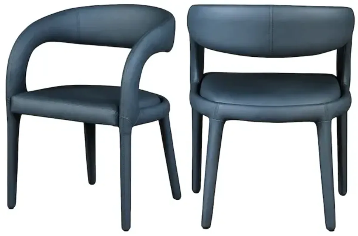 Meridian Furniture Sylvester Navy Vegan Leather Dining Chair