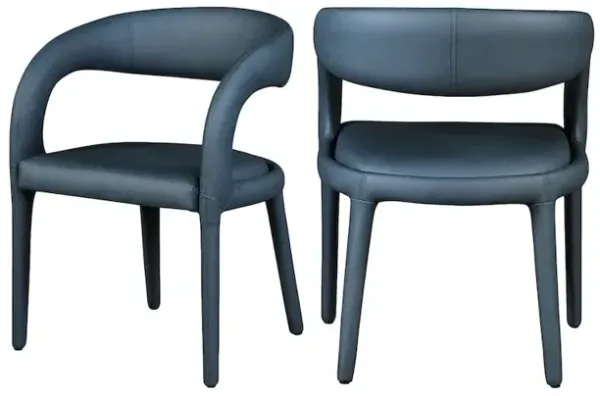 Meridian Furniture Sylvester Navy Vegan Leather Dining Chair