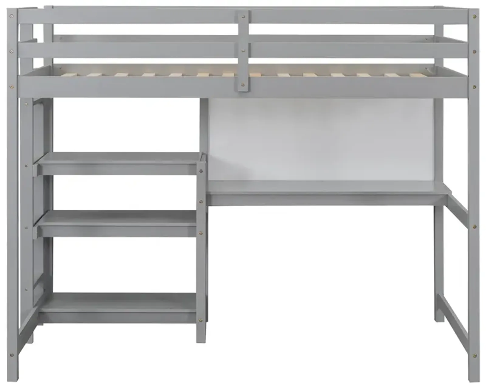 Merax Wooden Loft Bed with Desk and Writing Board