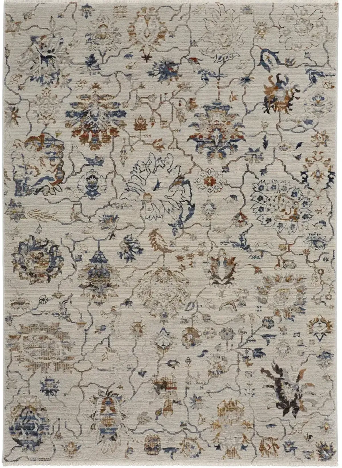 Kaia 39GPF 3' x 5' Ivory/Orange/Blue Rug