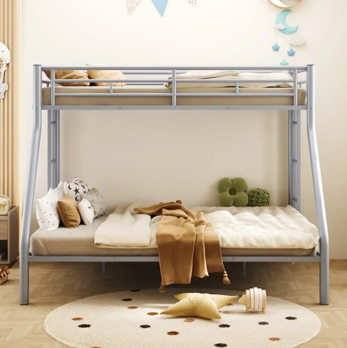 Merax Metal Bunk Bed with Ladders and Guardrails