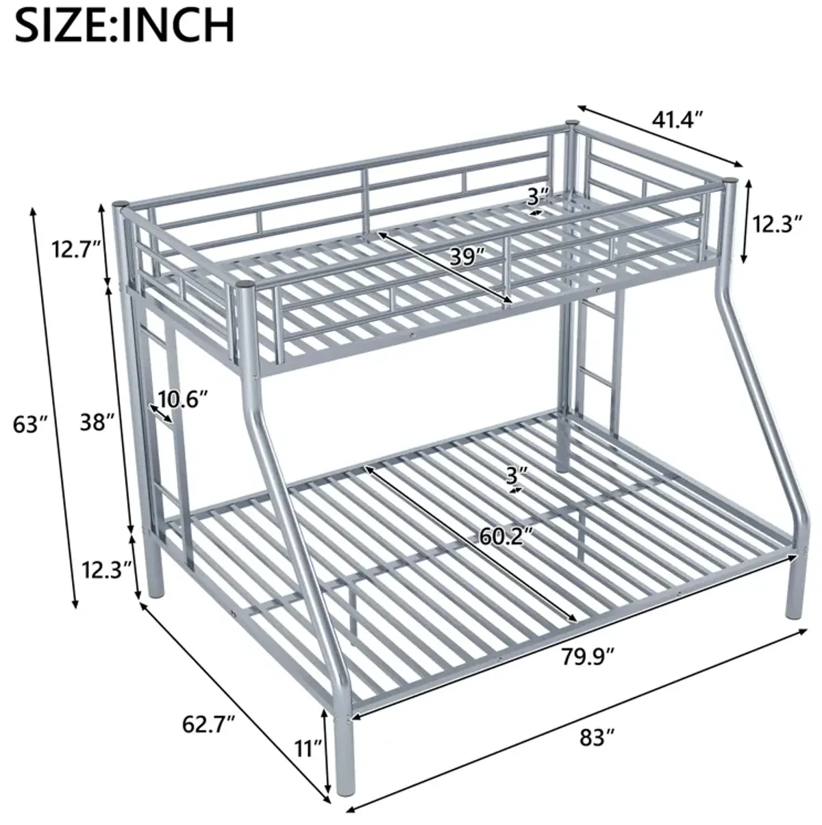 Merax Metal Bunk Bed with Ladders and Guardrails