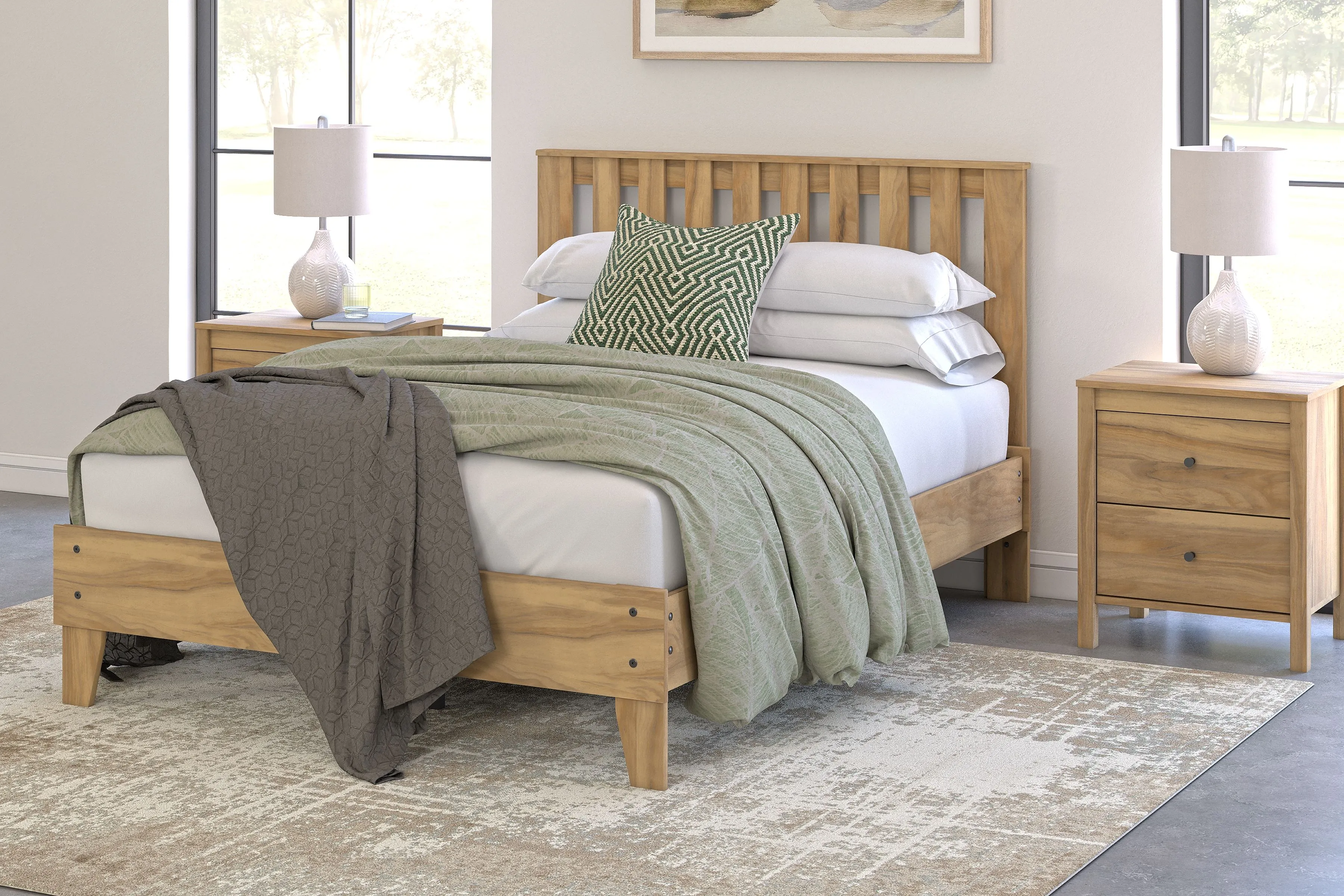 Queen Platform Panel Bed