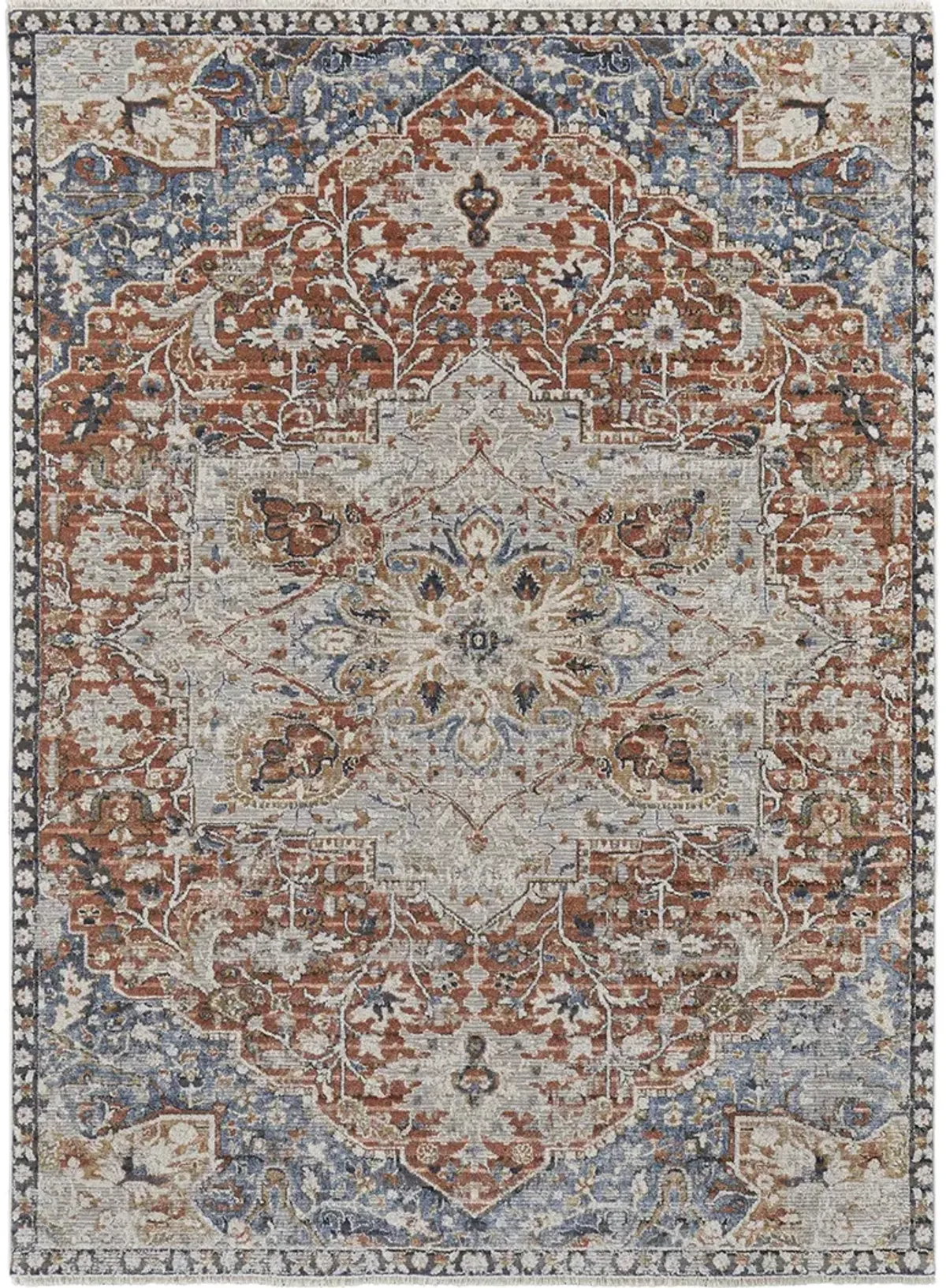 Kaia 39HXF Orange/Ivory/Blue 3' x 12' Rug