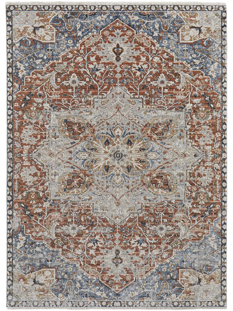 Kaia 39HXF Orange/Ivory/Blue 3' x 12' Rug