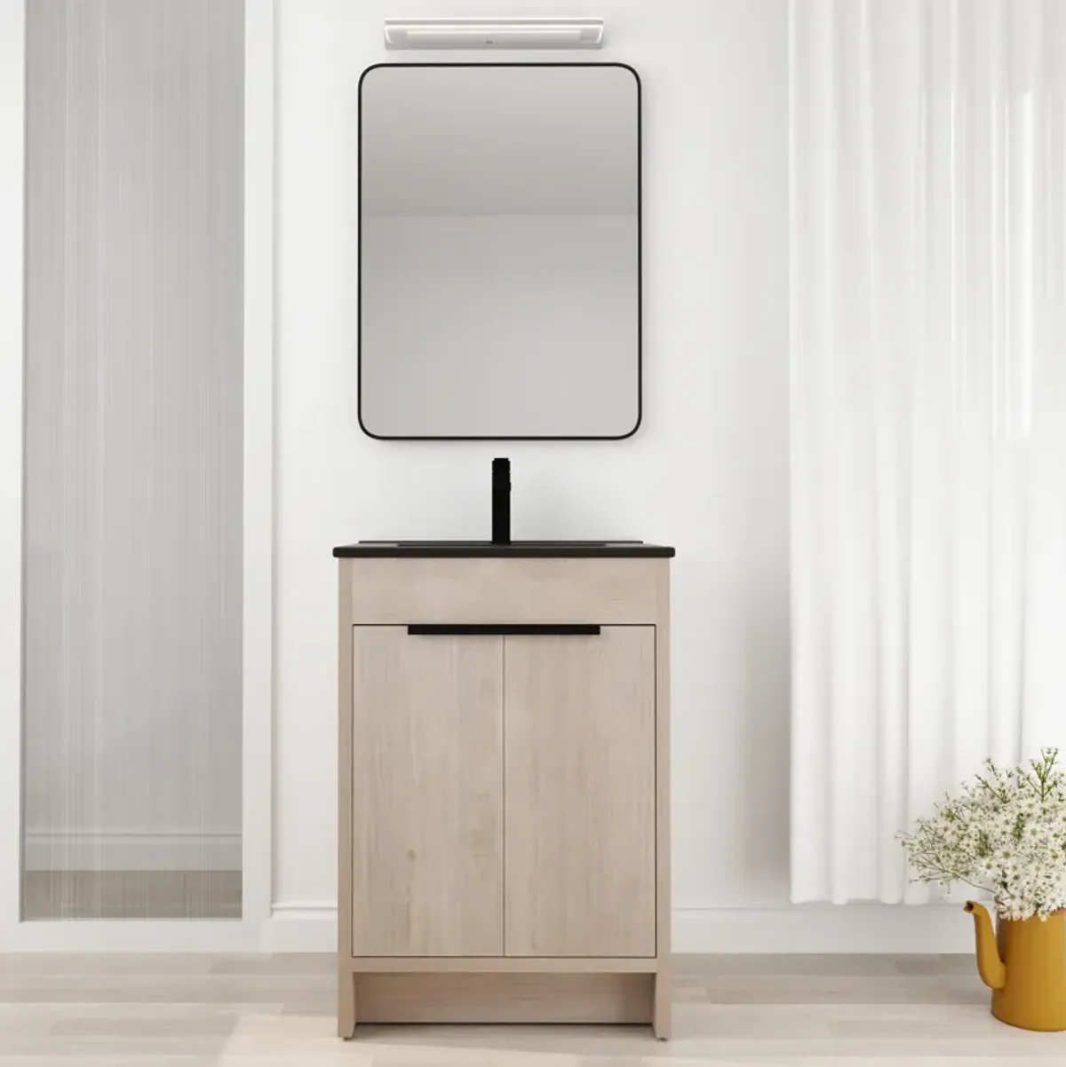 Streamdale 24" Freestanding Vanity with Ceramic Sink & Soft-Close Doors