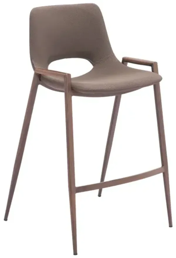 Desi Counter Stool (Set of 2) Brown & Walnut