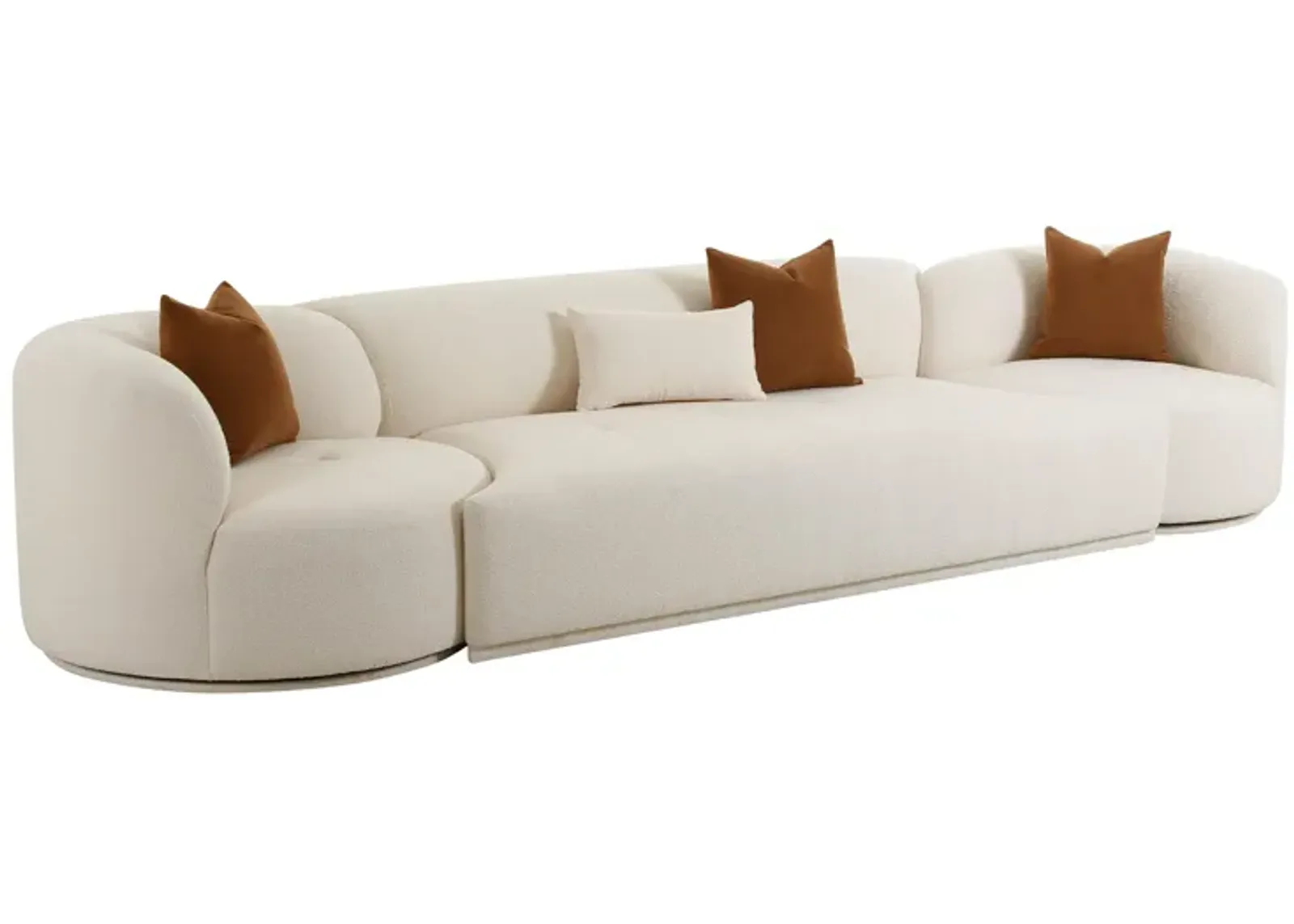 Fickle Cream Boucle 3-Piece Modular Sofa