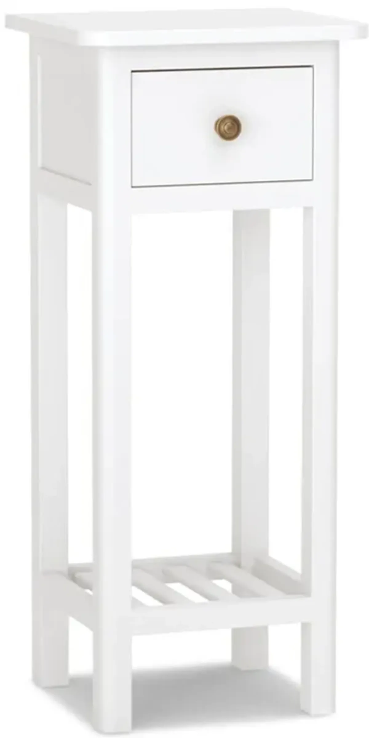 2 Tier Slim Nightstand Bedside Table with Drawer Shelf