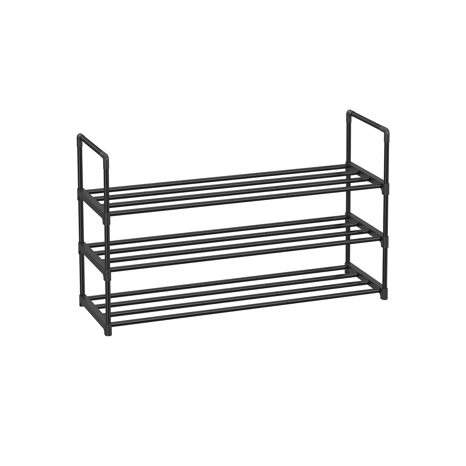 2-Tier Metal Shoe Rack - Storage Shelf Organizer for Entryway