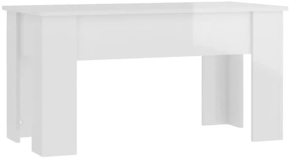 vidaXL Coffee Table High Gloss White 39.8"x19.3"x20.5" Engineered Wood