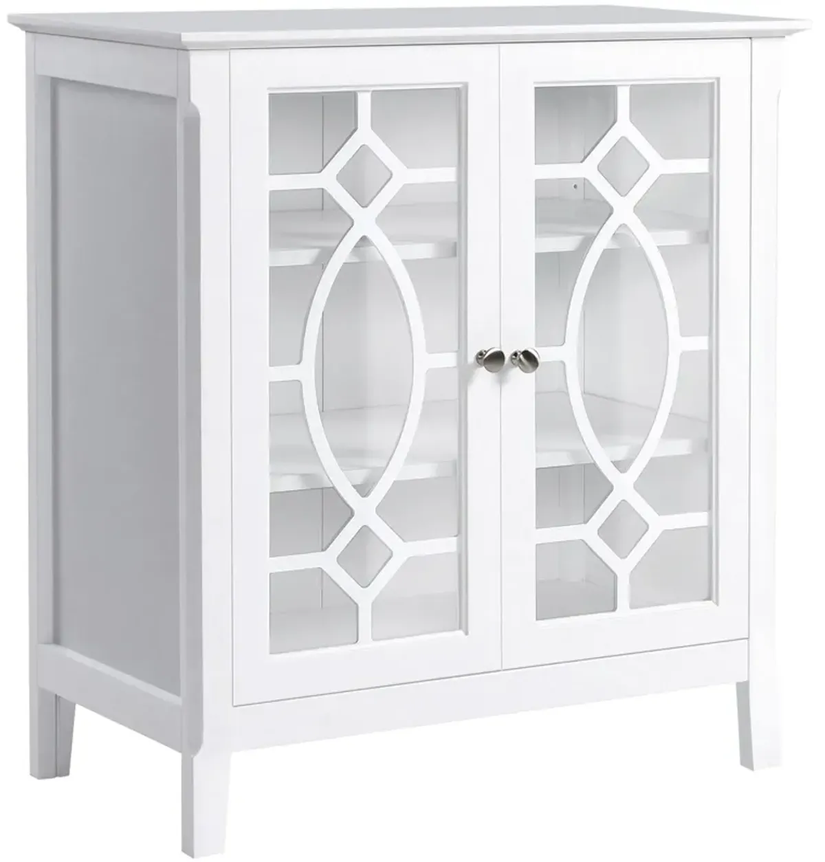 White Kitchen Display: Sideboard Cabinet with Glass Doors