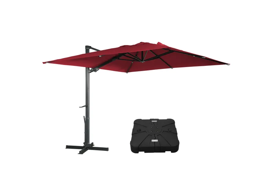 MONDAWE 10 ft. x 13 ft. Aluminum Cantilever Patio Umbrella  Garden Offset Umbrella with Base Weight Stand