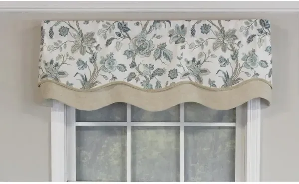 RLF Home Gianna Glory Valance Red. 3" Rod Pocket, Layered, Trimmed. 50"W X 16"L